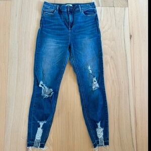 Cello Distressed Skinny Jeans in Blue